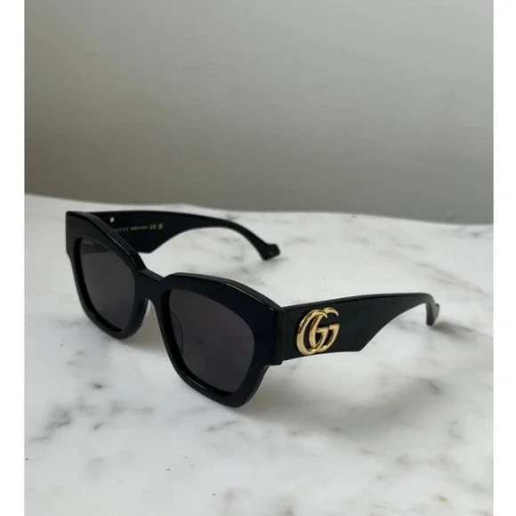 NEW Gucci GG1422S Black Thick Rim Marmont Cat Eye Sunglasses